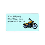 Yellow Motorcycle Address Label