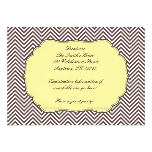 Yellow Mustache or Pearls Gender Reveal Invitation