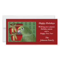 Yellow Naped Parrot Animal Christmas Holiday Card Photo Card