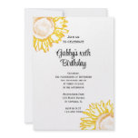 Yellow Neon Sunflower Birthday Party Invitation