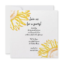 Yellow Neon Sunflower Party Invitation