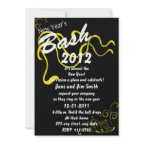 Yellow New Year's Bash Invitation