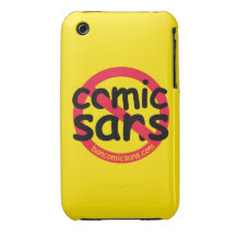 Yellow No Comic Sans iPhone 3 Cases