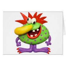 Yellow Nose Monster Greeting Card