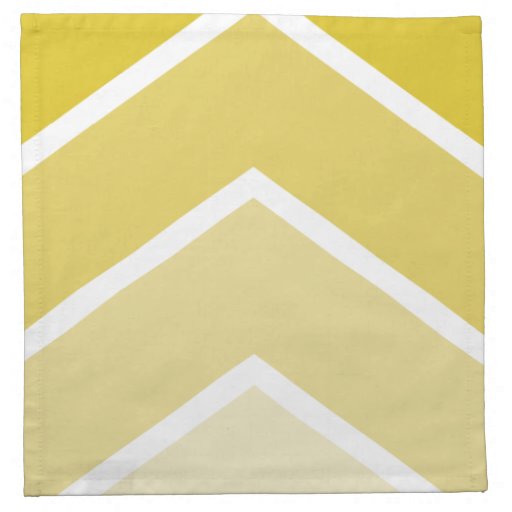 Yellow Ombré Chevron Stripes Pattern Printed Napkins