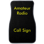 Yellow on Black Amateur Radio Call Sign Car Mat