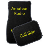 Yellow on Black Amateur Radio Call Sign Car Mat