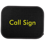 Yellow on Black Amateur Radio Call Sign Floor Mat