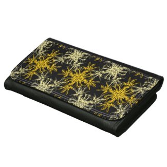 Yellow on Black Damask Pattern