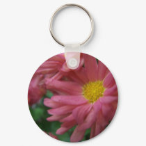 Yellow On Pink Mums keychains