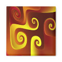Yellow On Red magnets by bragova Yellow On Red magnets