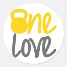 Yellow "One Love" Kettlebell Sticker