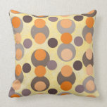 Yellow, Orange and Brown Retro Pillow pillows