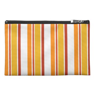 Yellow,orange and red stripes travel accessory bags