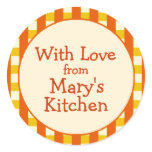 Yellow & Orange Checkered Border Canning Labels Stickers