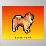 Yellow Orange Chow Chow Print