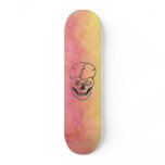 yellow orange fire skull skateboard