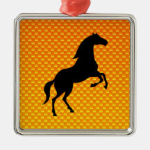 Yellow Orange Horse Ornaments