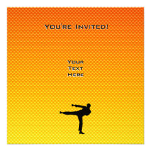 Yellow Orange Martial Arts Personalized Invite