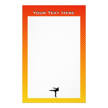 Yellow Orange Martial Arts Personalized Stationery