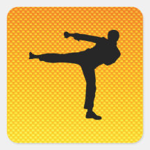 Yellow Orange Martial Arts Square Sticker