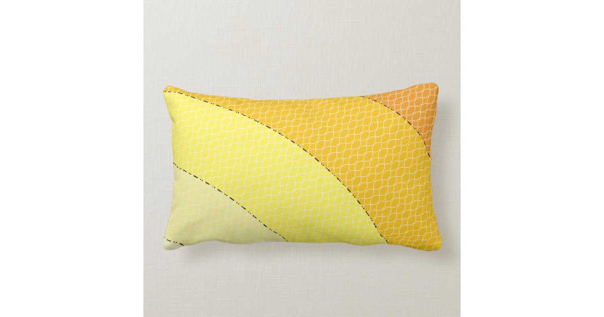 yellow orange modern geometric lumbar throw pillow Zazzle
