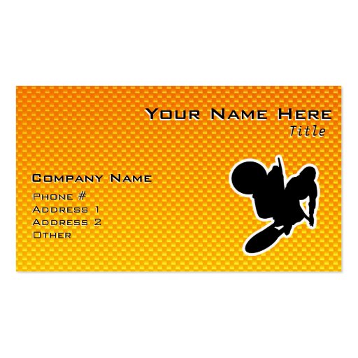 Yellow Orange Motocross Whip Business Cards