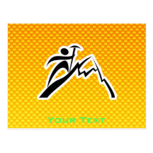 Yellow Orange Mountain Climbing Post Card
