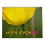 Yellow Orange Pink Flowers 2011 Calendar style=border:0;