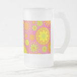 Yellow Orange & Pink Hippy Flower Pattern Mug