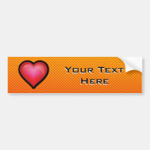 Yellow Orange Red Heart Bumper Stickers