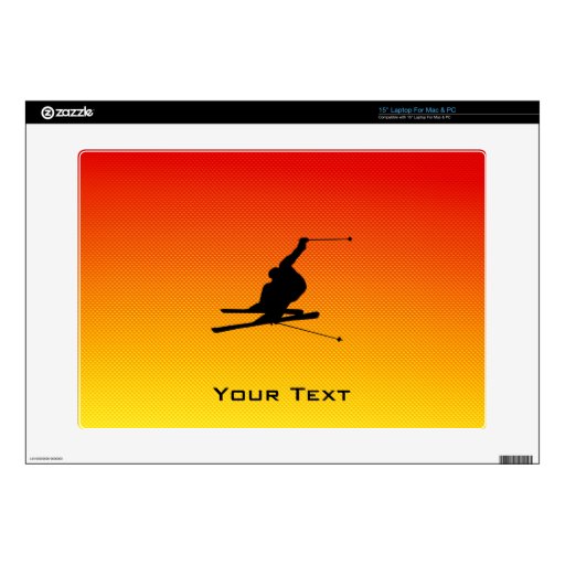 Yellow Orange Snow Skiing Laptop Skin