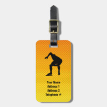 Yellow Orange Speed Skater Tags For Luggage