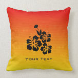 Yellow Orange Tropical Flowers Throw Pillow