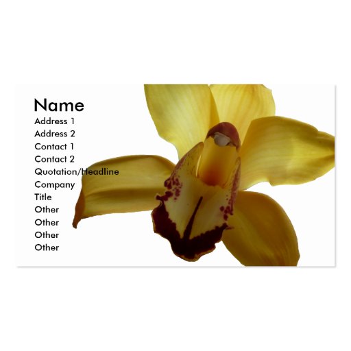 yellow orchid business card templates