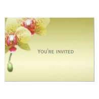 yellow orchid flowers party invitations. personalized invite