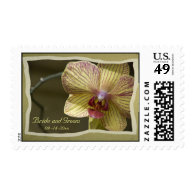 Yellow Orchid Wedding Postage Stamps