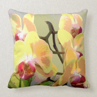 Yellow Orchids in the afternoon sun Pillows
