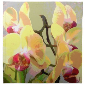 Yellow Orchids in the afternoon sun Printed Napkin