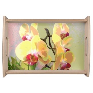 Yellow Orchids in the afternoon sun Service Tray