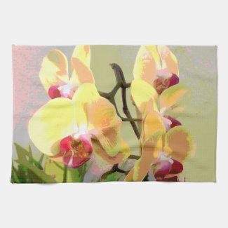 Yellow Orchids in the afternoon sun Towel