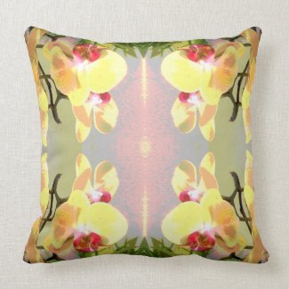 Yellow Orchids Pattern Pillow