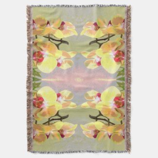 Yellow Orchids Pattern Throw