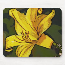 Yellow ornamental lily serigraph mousepad