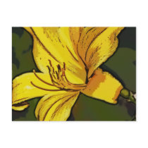 Yellow ornamental lily serigraph post card