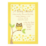 Yellow Owl Baby Shower Invitation