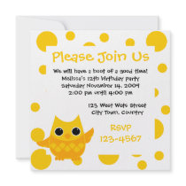 Yellow Owl invitations
