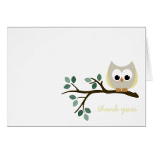 Yellow Owl Thank You Card