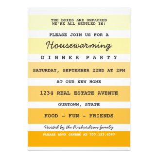 Yellow Paint Sample Housewarming Party Announcements