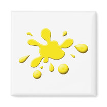 Yellow Paint Splodge Magnet